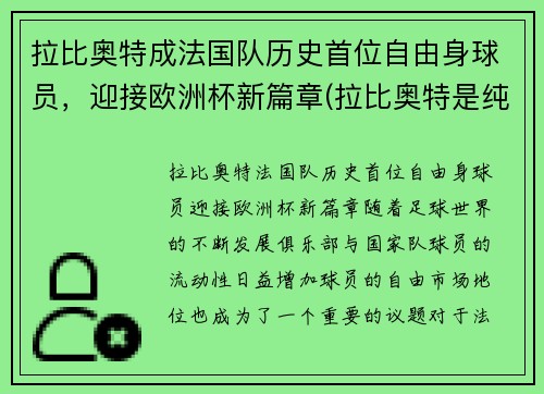 拉比奥特成法国队历史首位自由身球员，迎接欧洲杯新篇章(拉比奥特是纯法国人吗)